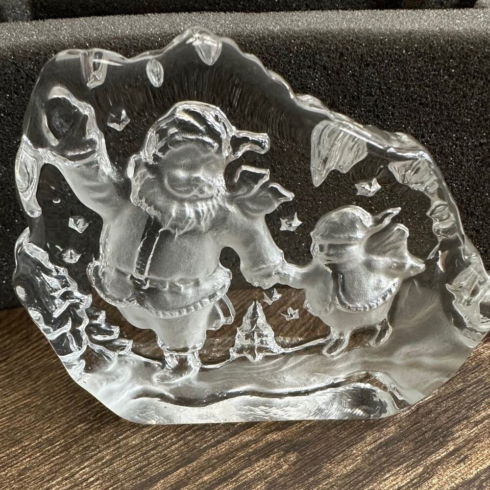 Crystal Clear Collectibles Santa & Penguin Glass
